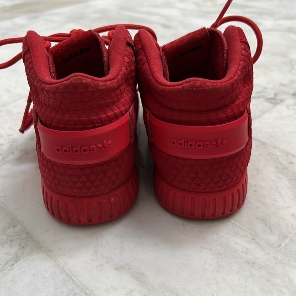 adidas Tubular Invader J 'Triple Red' , size 13.5. - Picture 3 of 6